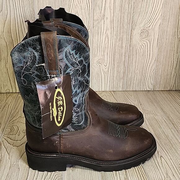 J.B. Dillon JBR1115 Leather Cowboy Western Boots Mens Size 9D NWT - Picture 2 of 16